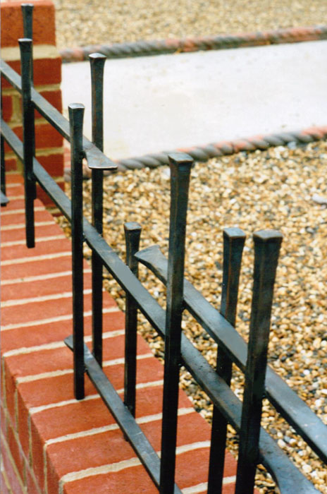 Detail of garden fence with upset ends